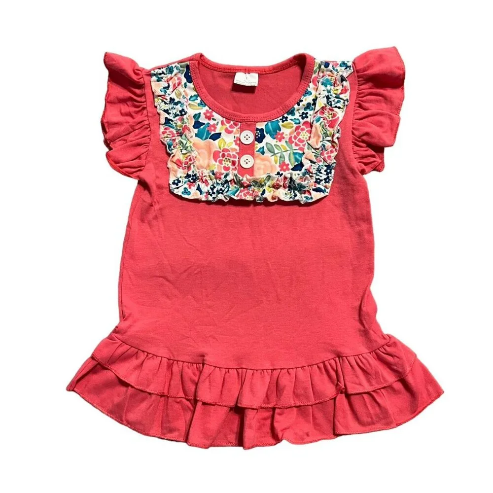 Girls 4T Floral Ruffle Peplum Top & Pants Set